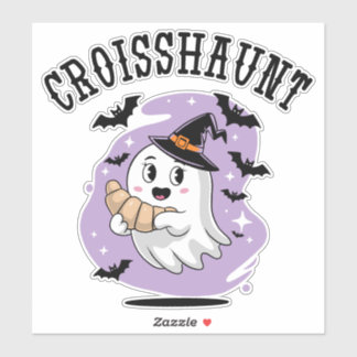 Pegatina Dulce Croissant Fantasma de Halloween Embrujando