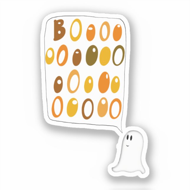 Pegatina Dulce Fantasma BOO Halloween (Anverso)