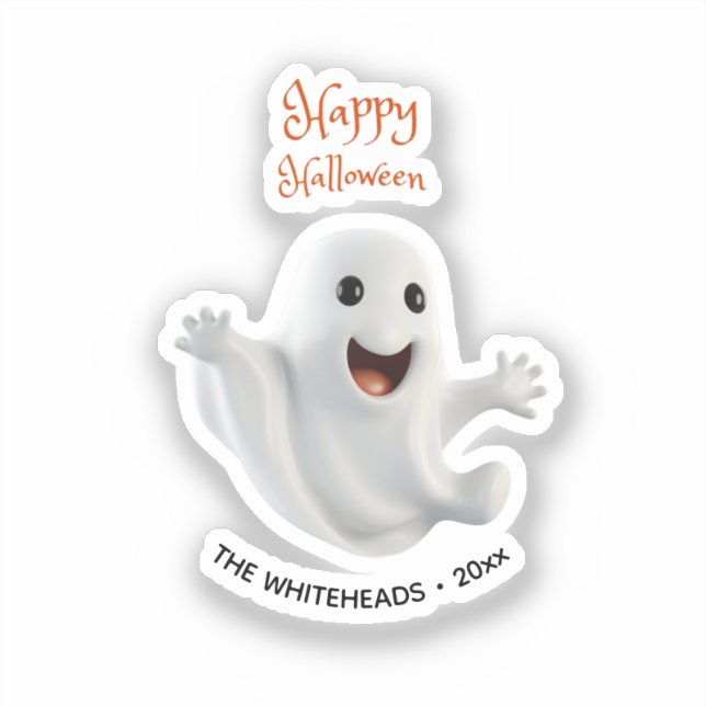 Pegatina Dulce Fantasma Espeluznante Halloween (Anverso)