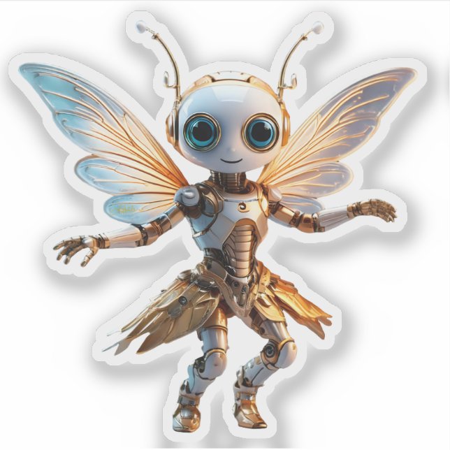 Pegatina Dulce Hada Robot Bailarín Niña Hormiga (Anverso)