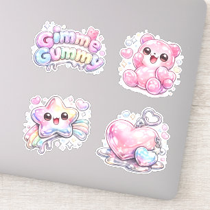 Pegatina Dulce Núcleo Pastel Oso Gominola & Y2K Kawaii