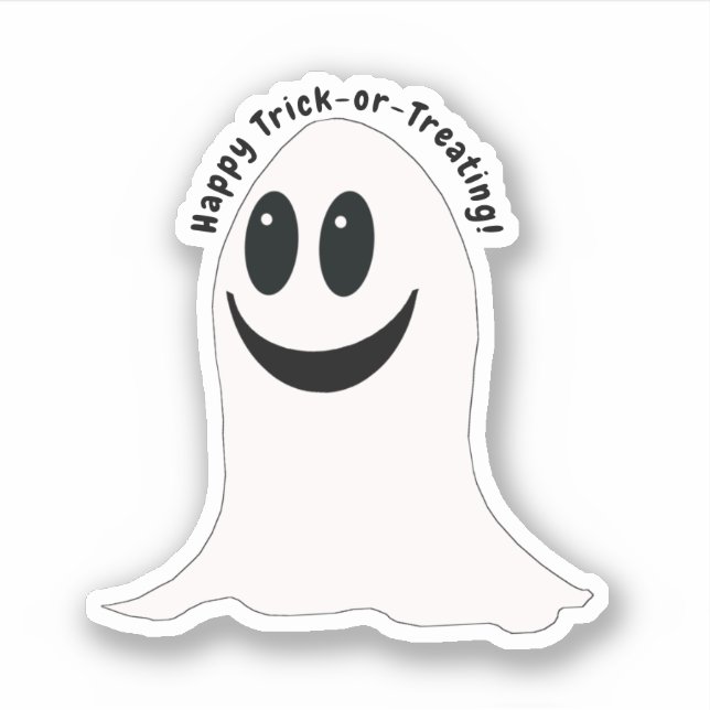 Pegatina Dulce o Truco Fantasma Halloween (Anverso)