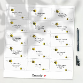 Pegatina Dulce Pequeña Abeja, dirección de invitado individ