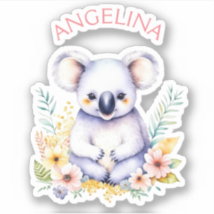 Pegatina Dulce personalizado Koala Bear Nursery Arte