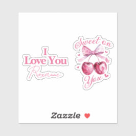 Pegatina Dulce sobre ti" Personalizable con tema de cerezo