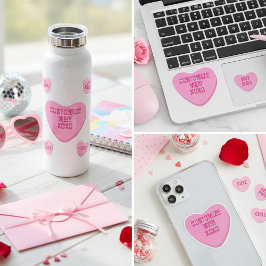 Pegatina Dulces Corazones Retro Personalizados en Vinilo Ro