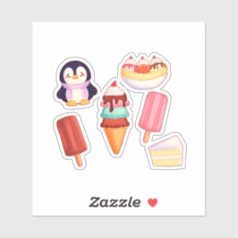 Pegatina Dulces de helado de pingüino