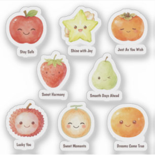 Pegatina Dulces Deseos de Frutas Lindas Frutas