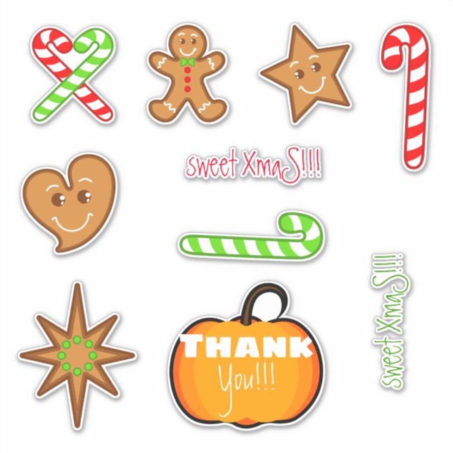 Pegatina dulces XmaS gingerbread pals-Candy Cane Personaliz (Anverso)