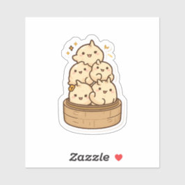 Pegatina Dumpling Tower Sticker – Kawaii Steamed Bun Party 