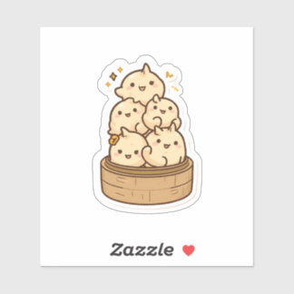 Pegatina Dumpling Tower Sticker – Kawaii Steamed Bun Party 