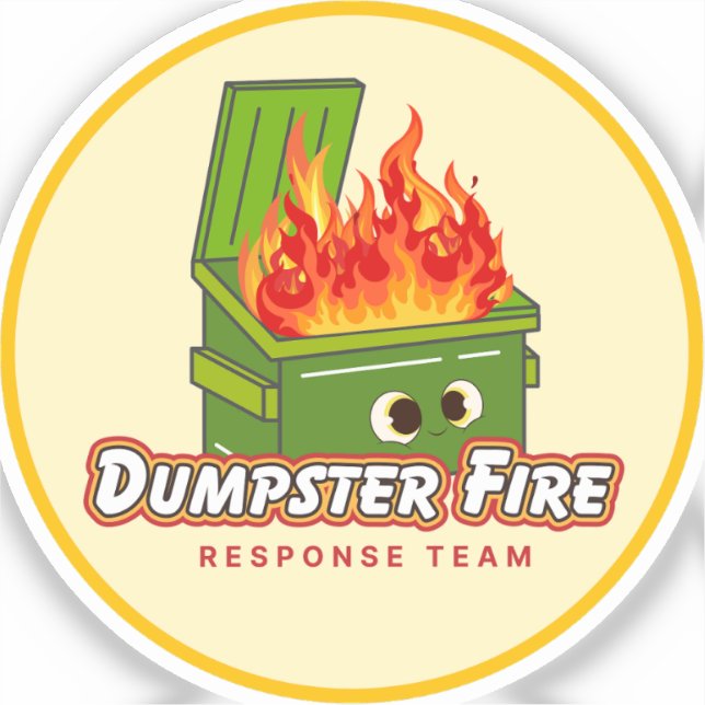 Pegatina Dumpster Fire Response Team (Anverso)