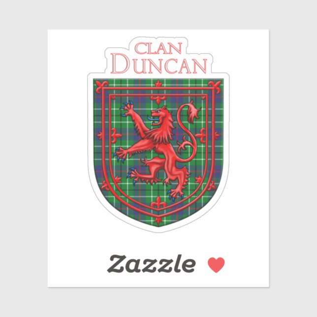 Pegatina Duncan Tartan Scottish Plaid Lion Rampant (Hoja)