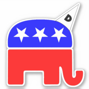 Pegatina Dunce con el logotipo Fiesta republicano