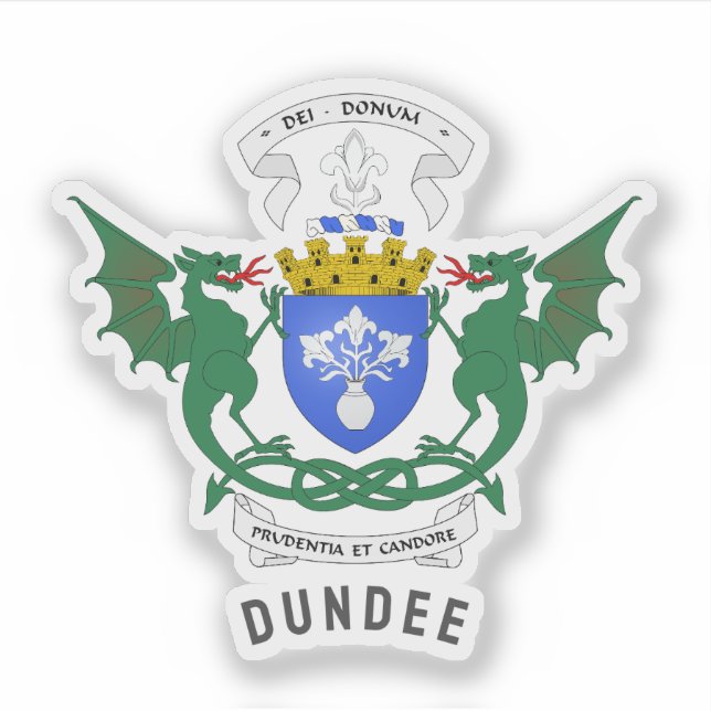 Pegatina Dundee - Escocia - Escudo de Armas (Anverso)