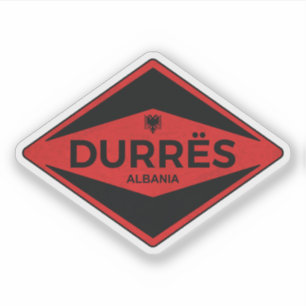 Pegatina Durrës Albania Vintage