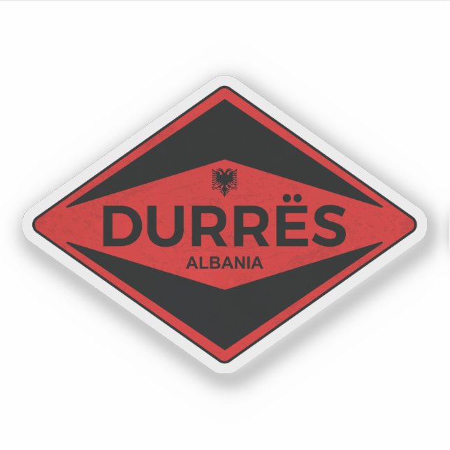 Pegatina Durrës Albania Vintage (Anverso)