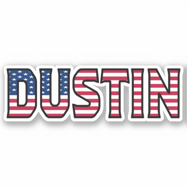 Pegatina Dustin Name Vorname USA Sticker Stickerset (Anverso)