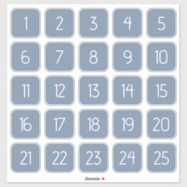Pegatina Dusty Blue Customizable Square Number Stickers 