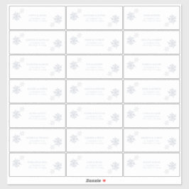 Pegatina Dusty Blue Snowflake Winter dirección de invitado 