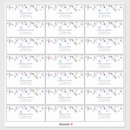 Pegatina Dusty Blue Wildflower Bridal Shower dirección de i