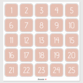 Pegatina Dusty Pink Customizable Square Number Stickers 