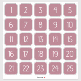 Pegatina Dusty Rose Customizable Square Number Stickers 