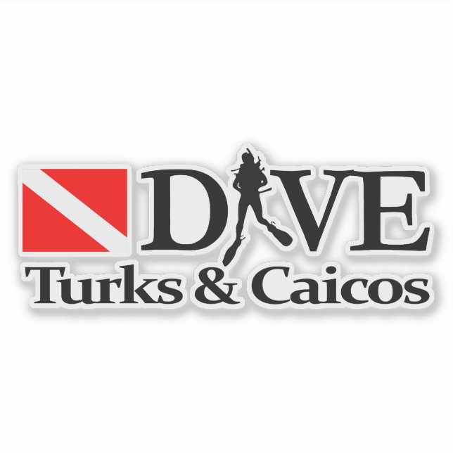 Pegatina DV4 de Turcas y Caicos (Anverso)