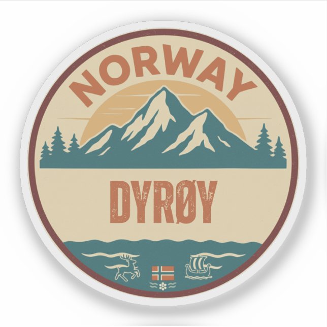 Pegatina Dyrøy, Noruega Norway (Anverso)