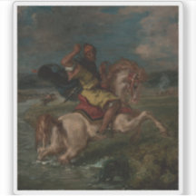 E. Delacroix - Caballo marroquí cruzando un Ford