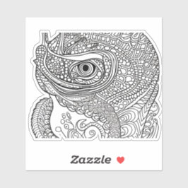 Pegatina E.J. Chameleon de oro Vinyl extraíble