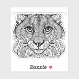 Pegatina E.J. Vinilo extraíble cara de gato dorado