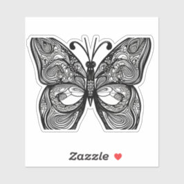 Pegatina E.J. Vinilo extraíble de mariposa dorada