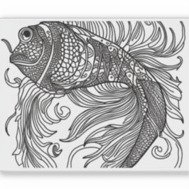 Pegatina E.J. Vinilo extraíble de pescado de oro