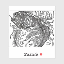 Pegatina E.J. Vinilo extraíble de pescado de oro