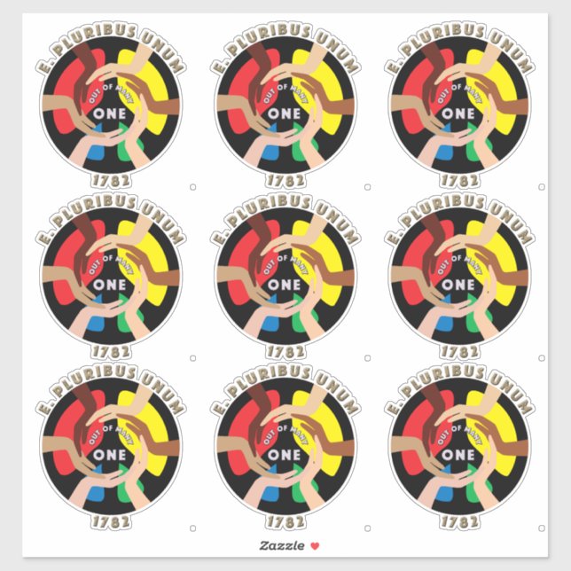 Pegatina E. Pluribus Unum (Hoja)