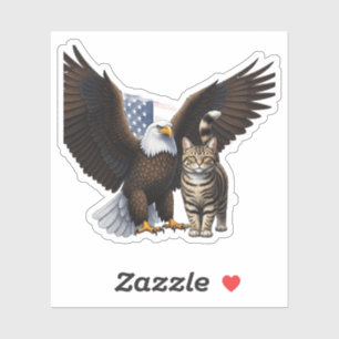 Pegatina Eagle & Cat Collab - Independencia de animales pat