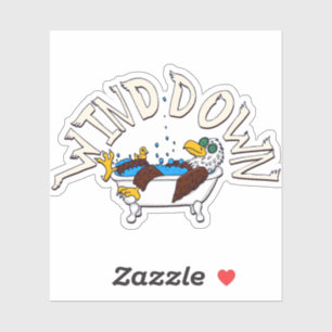 Pegatina Eagle de viento hacia abajo