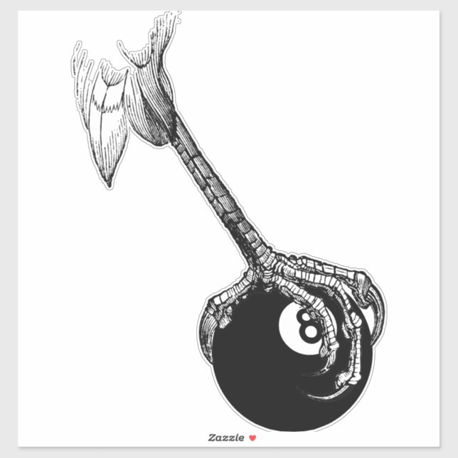 Pegatina Eagles Claw 8 ball Pool Billiards Game Art (Hoja)