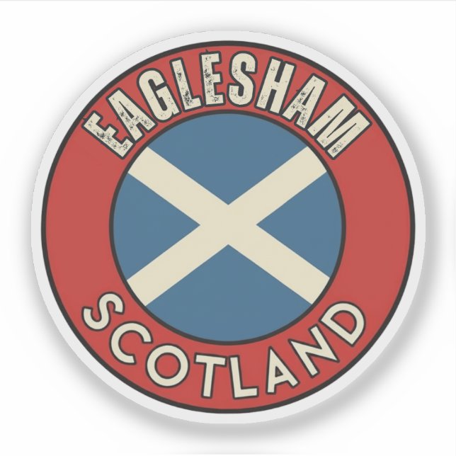 Pegatina Eaglesham, Escocia (Anverso)