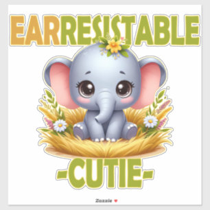 Pegatina Earresistible juego de palabras de Cutie. Personal