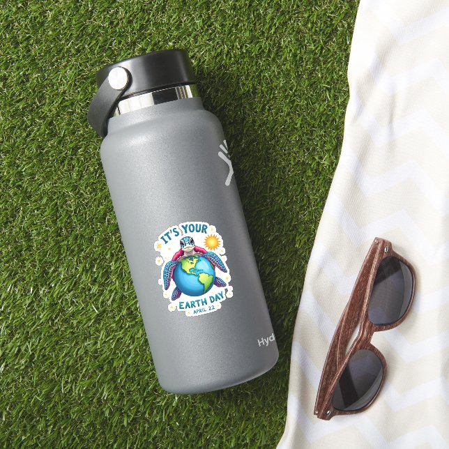 Pegatina Earth Day Turtle Design April 22 For Nature Lovers (HydroFlask Insitu)