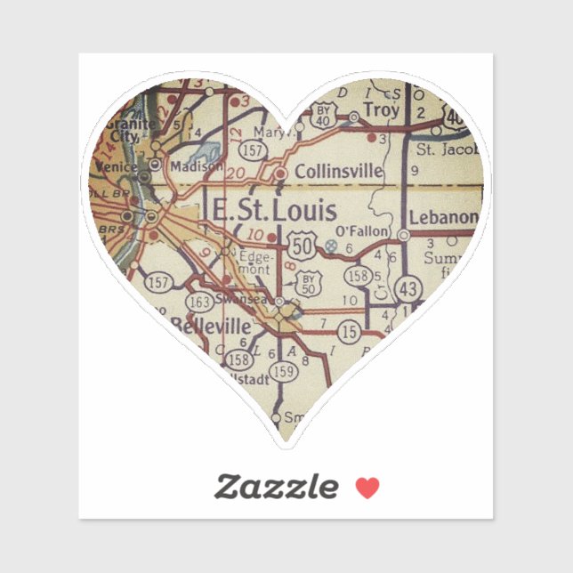 Pegatina East St. Louis IL (Hoja)