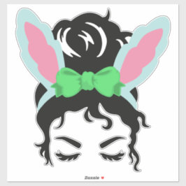 Pegatina Easter Bunny Headband Messy Bun