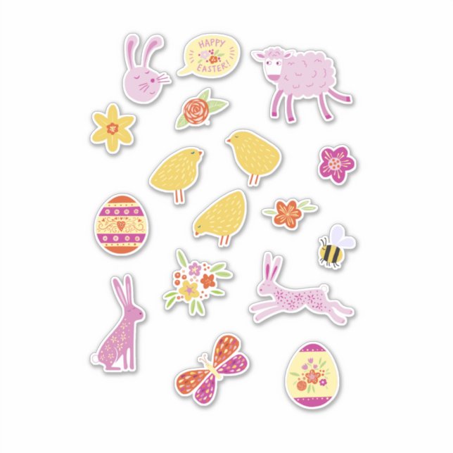 Pegatina Easter Cute (Anverso)