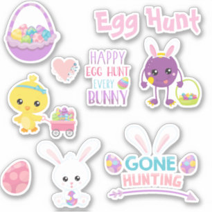 Pegatina Easter Egg Hunt Bunny Chick Set
