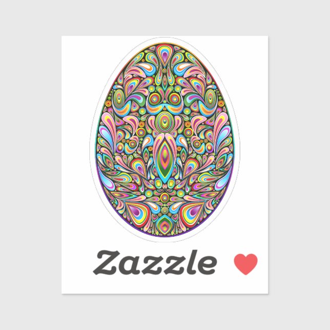 Pegatina Easter Egg Psychedelic Design Kids Organic T-Shirt (Hoja)