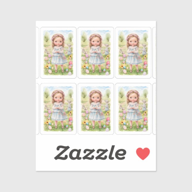 Pegatina Easter Girl (Hoja)