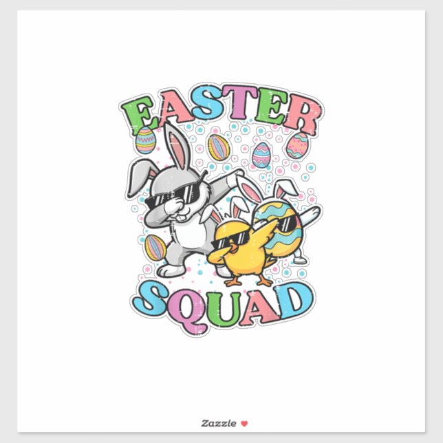 Pegatina Easter Squad Bunny Egg Chick Dab Crew Matching Men (Hoja)