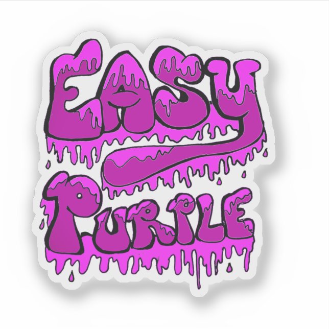Pegatina Easy Purple Drip Logo Sticker (Anverso)